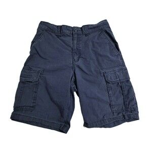 Faded Glory Cargo Shorts Mens 32 Safari Utility Pockets Work Trail Blue Hiking